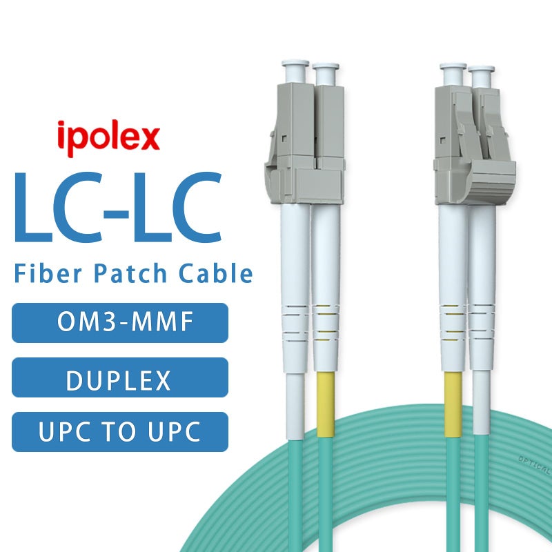 ipolex OM3 LC to LC Fiber Patch Cable, 10G Multimode Fiber Duplex LC 50/125Î¼m Fiber Optic Cable Cord, LSZH 15 Meter(49ft), Aqua - Image 2
